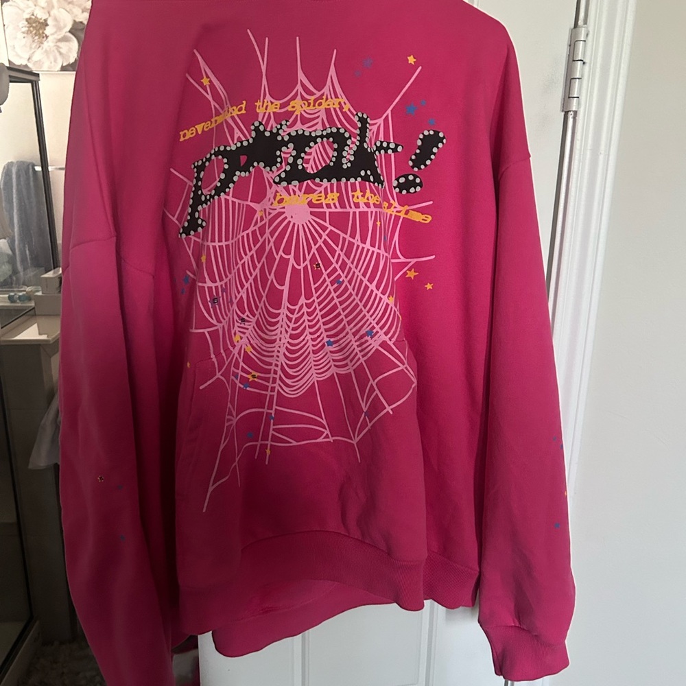 Supreme Pink Graphic Crewneck Sweater